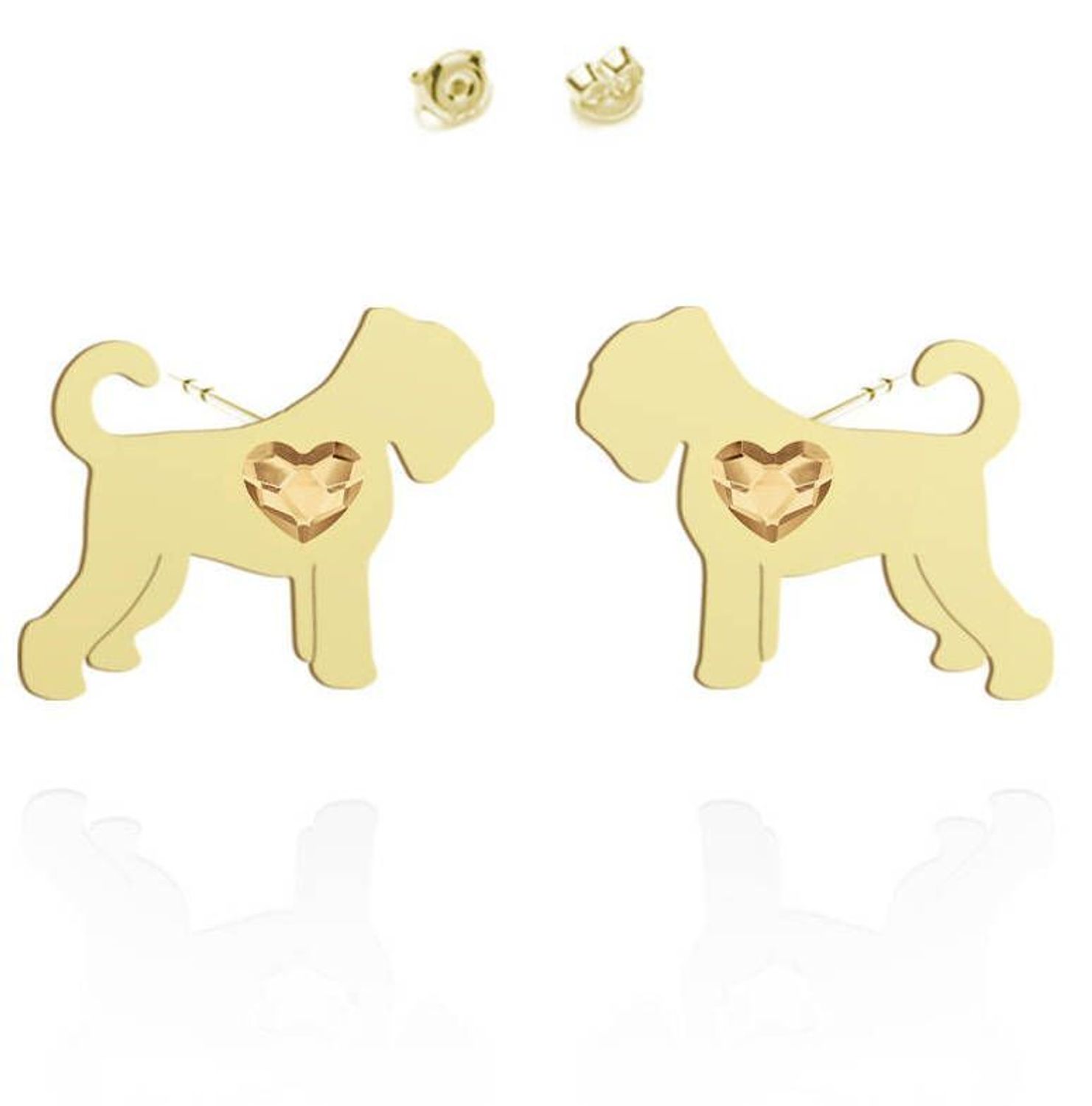 Srebrne kolczyki pozłacane pieski z kryształowym serduszkiem DIA-KLC-KR2 R284-1GSHA.jpg